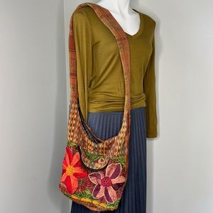 Boho Fabric Shoulder Bag Purse Crossbody